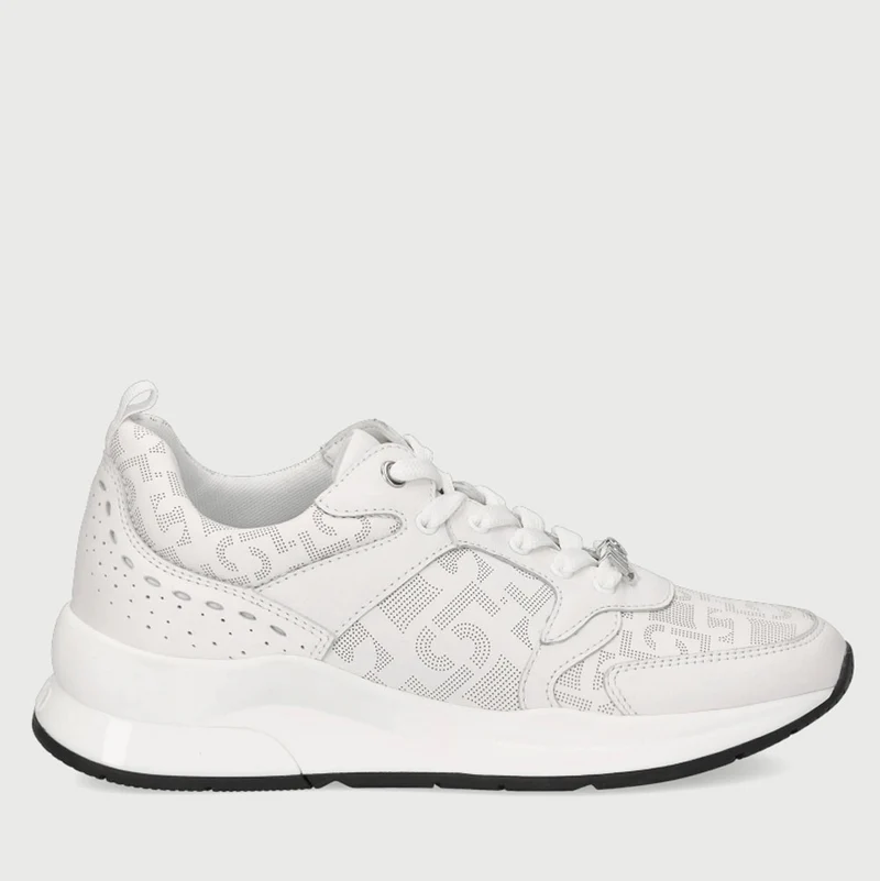 Scarpe Donna LIU JO Sneakers in Pelle Bianca con Logo Traforato
