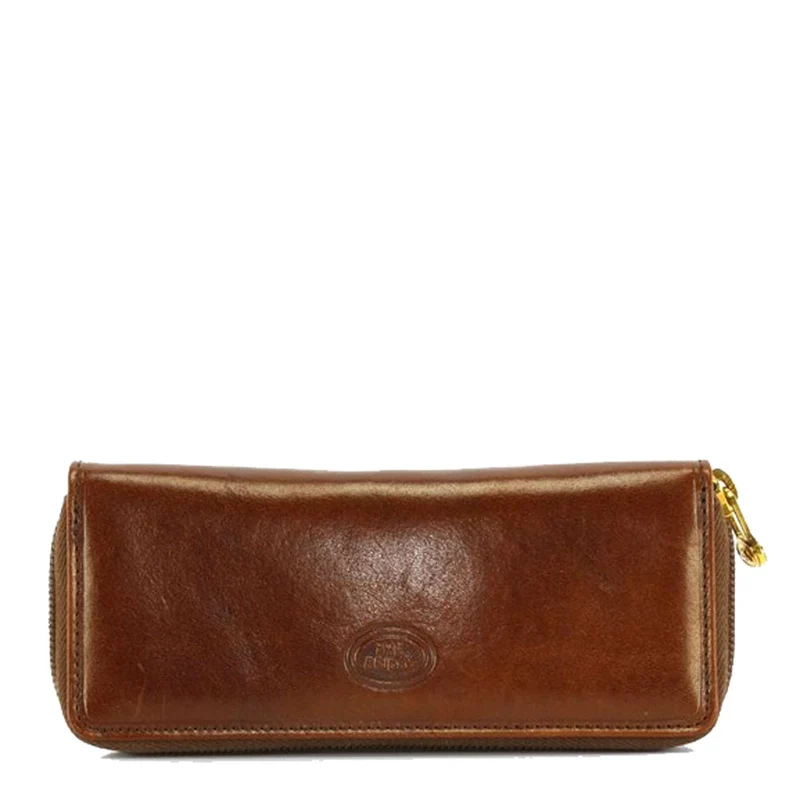 Porta Penne in Pelle Marrone THE BRIDGE linea Story Exclusive Made in Italy