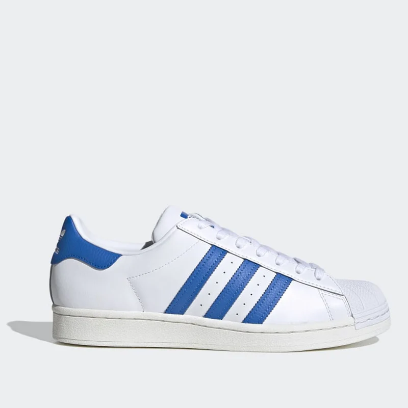 Scarpe Donna ADIDAS Sneakers linea Superstar in Pelle colore Bianco e Azzurro