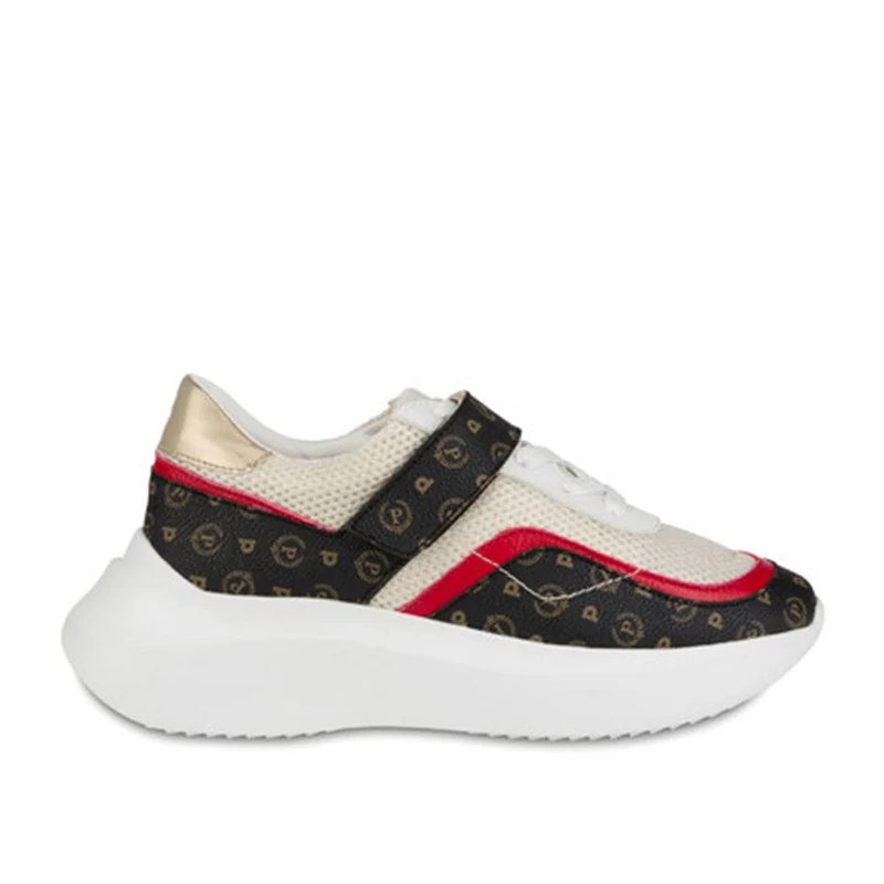 Scarpe Donna POLLINI Sneakers Linea Heritage Bianco con Dettaglio Logato