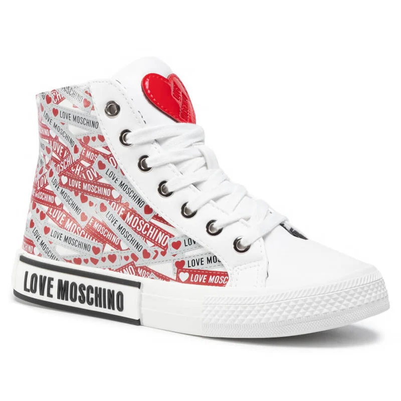 Scarpe Donna LOVE MOSCHINO Sneakers Alte Bianche con Logo