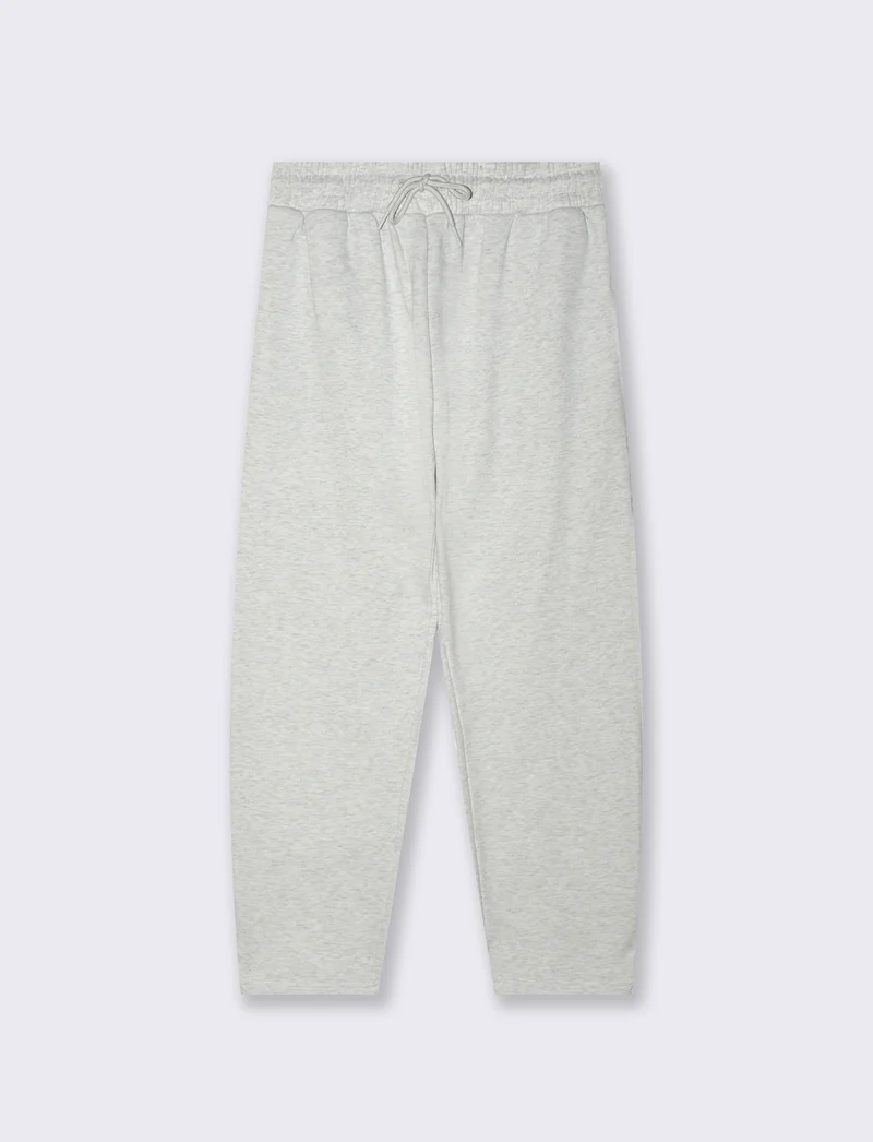 PANTALONI IN FELPA CON VITA JOGGER - Grigio mel.