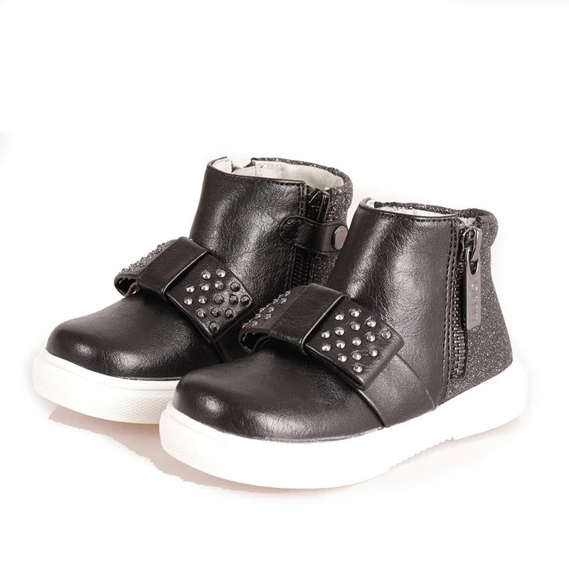Scarpe Bambina LIU JO linea Sarah 27 Sneakers Alte Nere con Fiocco