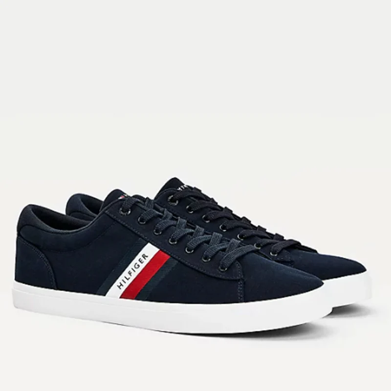 Scarpe Uomo TOMMY HILFIGER Sneakers linea Essential in Cotone Blu