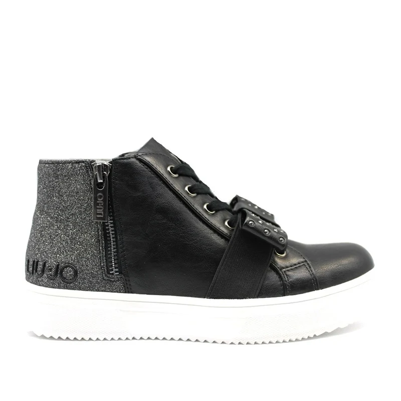 Scarpe Bambina LIU JO linea Sarah 24 Sneakers Nere con Fiocco