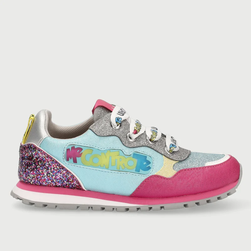 Scarpe Bambino LIU JO Sneakers Me Contro Te colore Fuxia e Turchese con Lucine Led