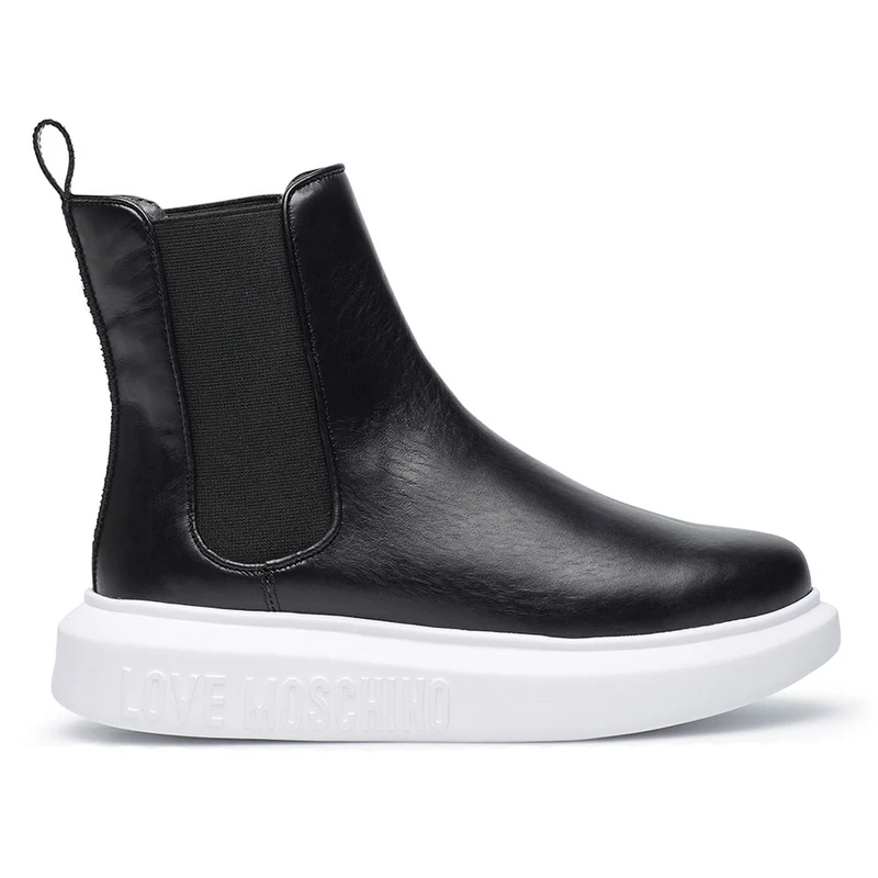 Scarpe Donna LOVE MOSCHINO Stivaletti in Pelle Nera linea Street Love