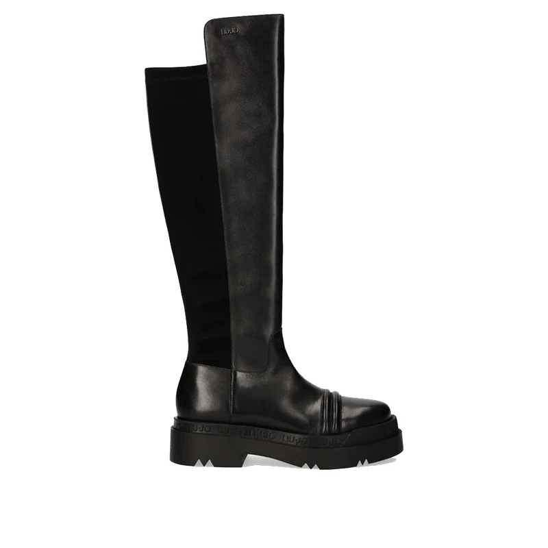 Scarpe Donna LIU JO Stivali Alti in Pelle Nero