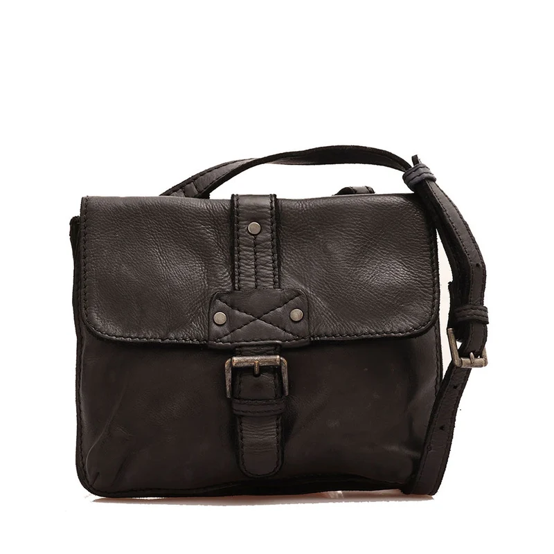 Borsa Donna a Tracolla GIANNI CONTI in Pelle Liscia Nera