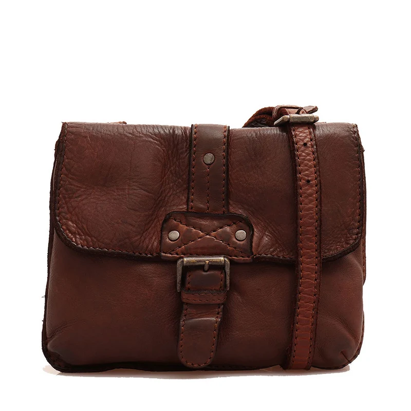 Borsa Donna a Tracolla GIANNI CONTI in Pelle Liscia color Chocolate