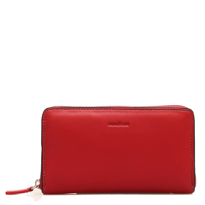 Portafoglio Donna Zip Around GIANNI CONTI in Pelle Rossa