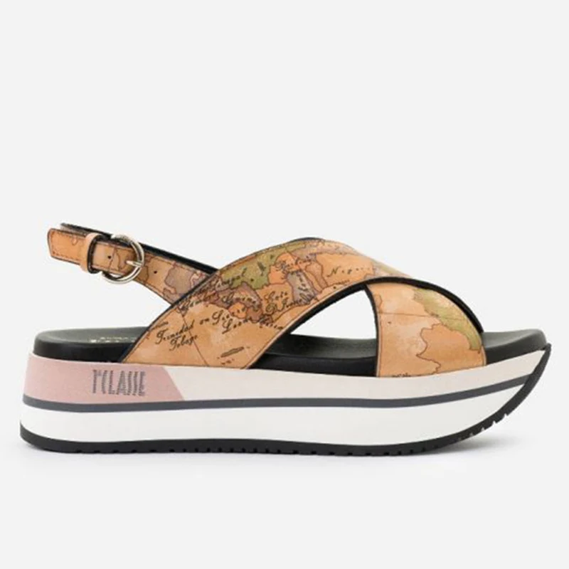 Sandali Donna in Nappa Alviero Martini 1A Classe stampa Geo Classic E109