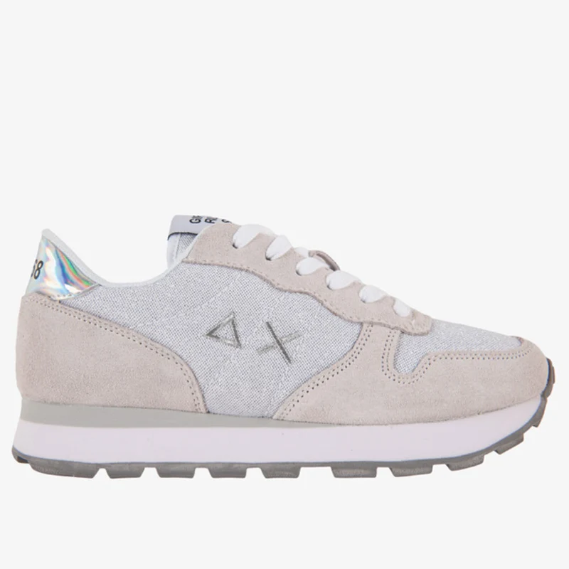 Scarpe Donna Sun68 Sneakers Ally Thin Glitter Bianche