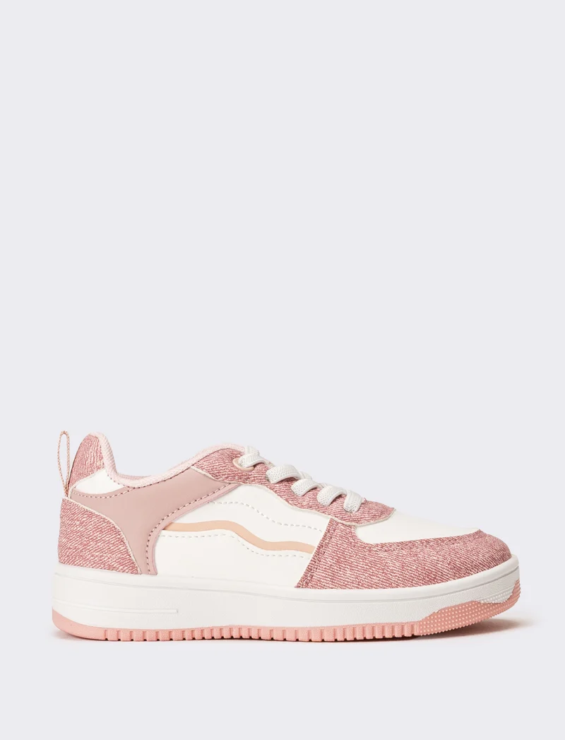 Sneakers con elementi combinati da bambina - Rosa