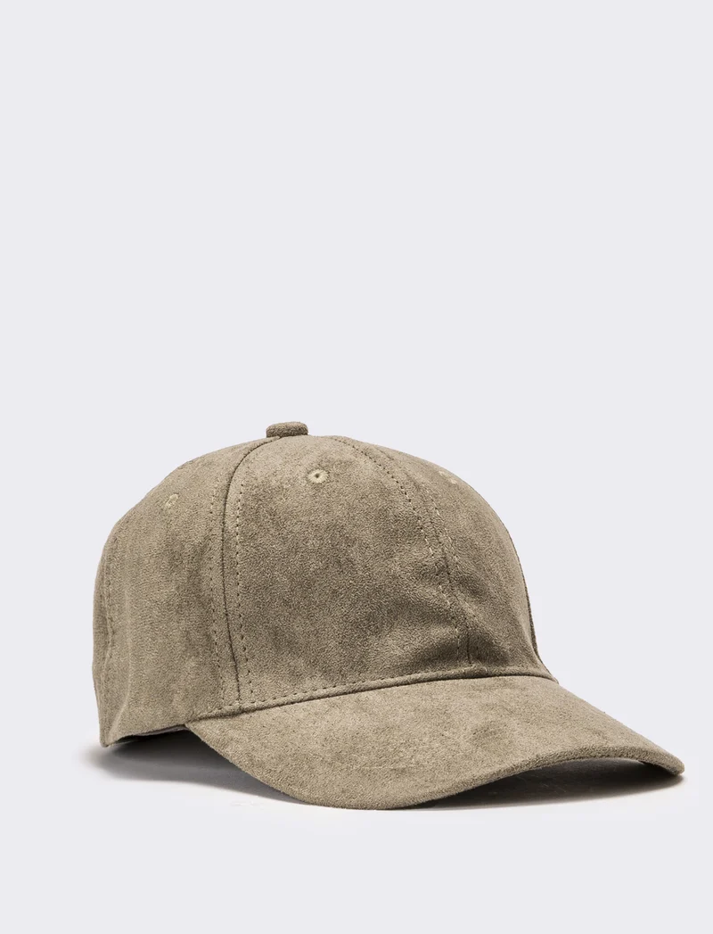 Cappello baseball uomo in suede - Verde